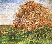 Camille Pissarro Red sky under the apple tree oil painting reproduction